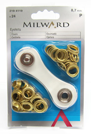 Oesen Milward 8,7mm goldfarbig